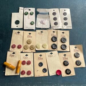 VTG Lot of Buttons by Elan La Vogue JHB Sewing Buttons on Cards Variety Craft